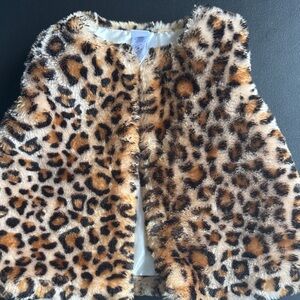Little Me Leopard Print Faux Fur Vest